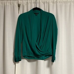 Banana Republic green wrap blouse